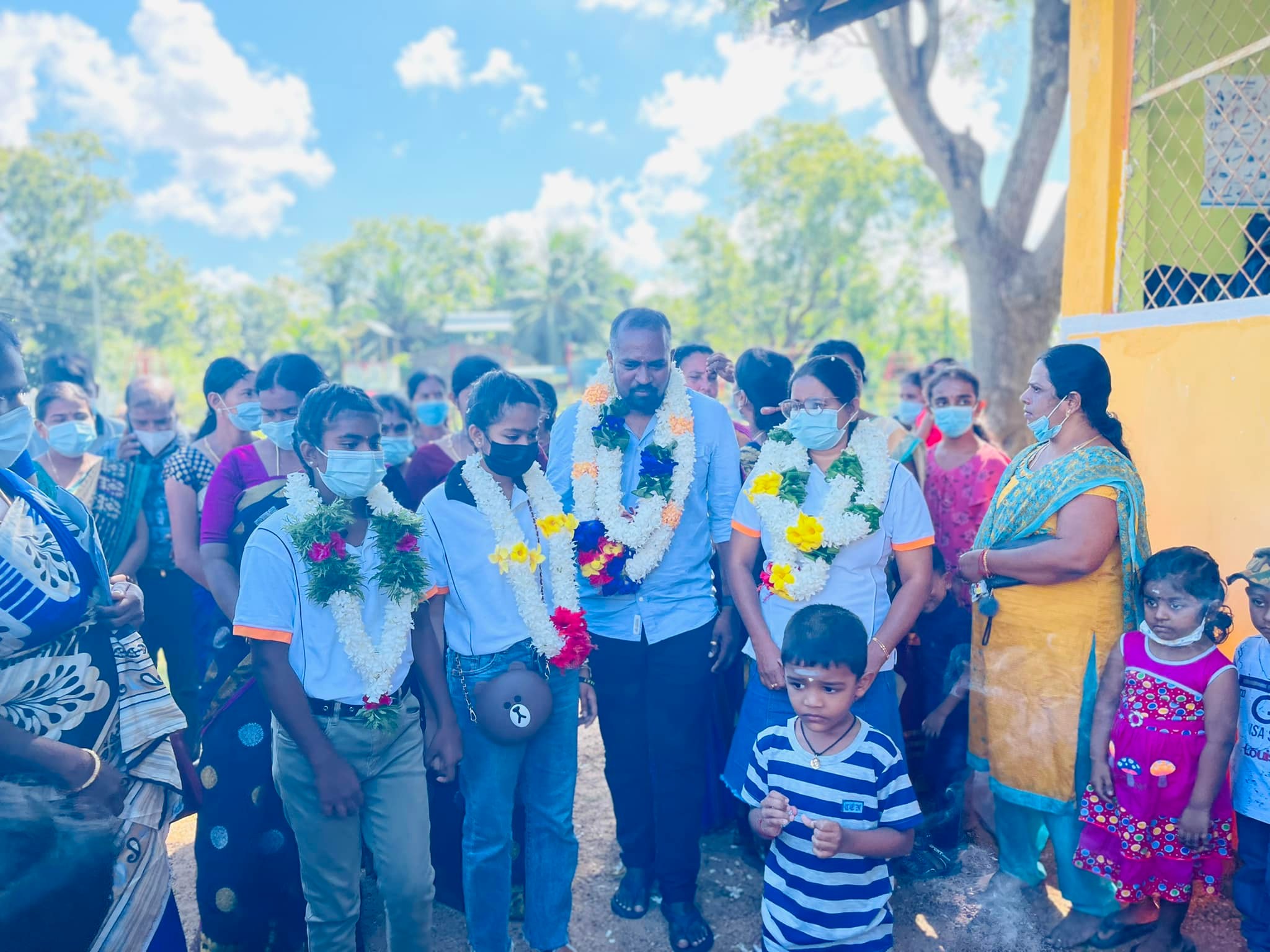 School bags and books for 85 Students